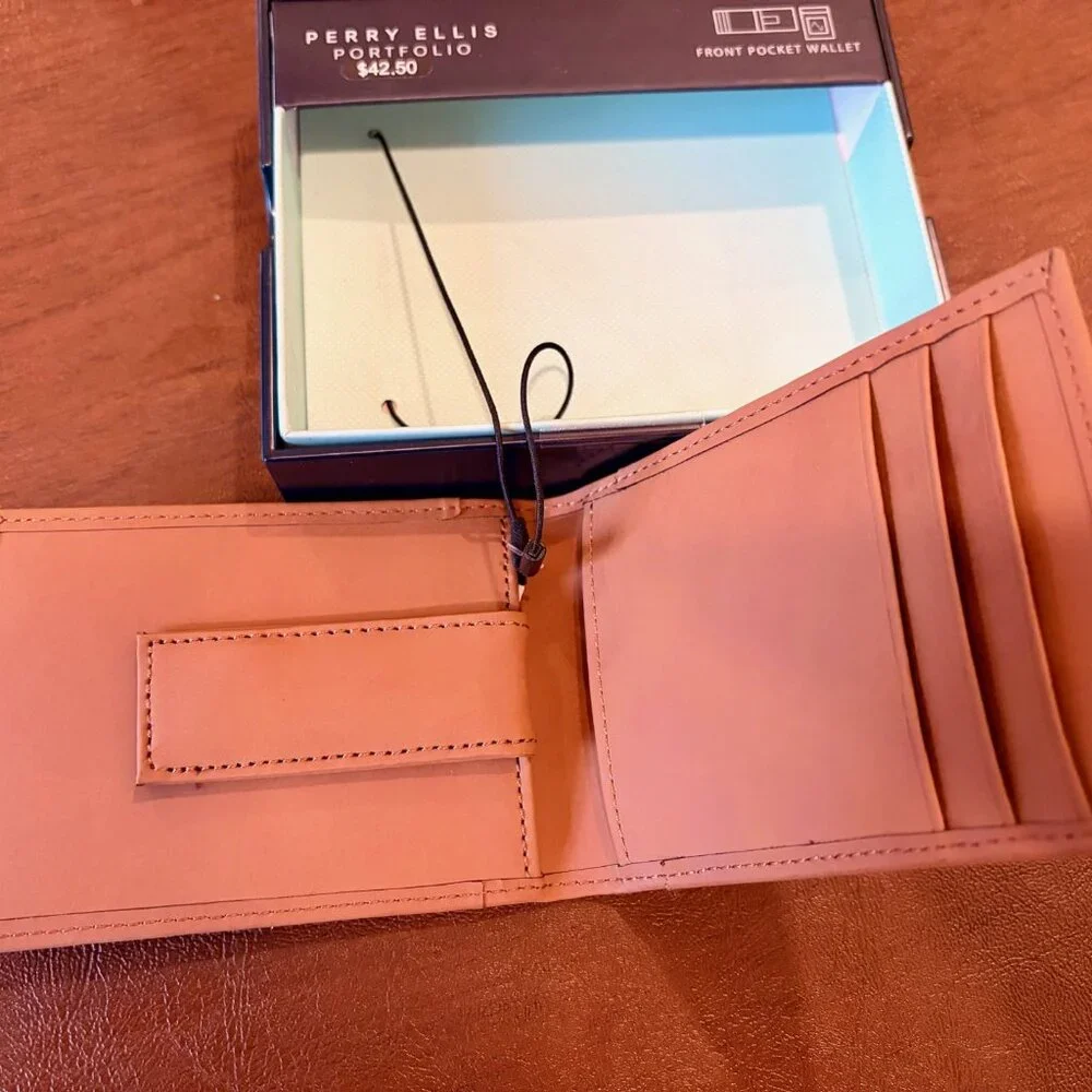 Perry EllisTan Leather Money Clip Wallet
